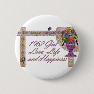 Macaron Rond 5 Cm cinquantième Birthday, 1962