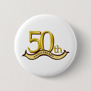 Macaron Rond 5 Cm Cinquantième cadeau personnalisé d'anniversaire