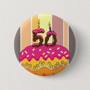 Macaron Rond 5 Cm cinquantième Insigne de Pin d'anniversaire pour