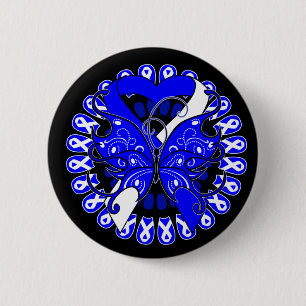 Macaron Rond 5 Cm Circle papillon de la maladie de SLA des rubans