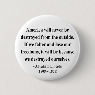 Macaron Rond 5 Cm Citation 1a d'Abraham Lincoln