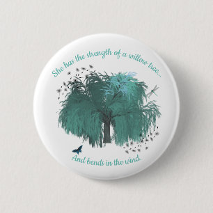 Macaron Rond 5 Cm Citation Arbre de Saule Force Inspirationnel