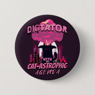 Macaron Rond 5 Cm Citation Catastrophique Funny Angry Cat