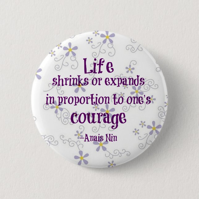 Macaron Rond 5 Cm Citation Courage Nin (Devant)