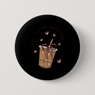 Macaron Rond 5 Cm Citation de café glacé disant sarcasique Nk fille 