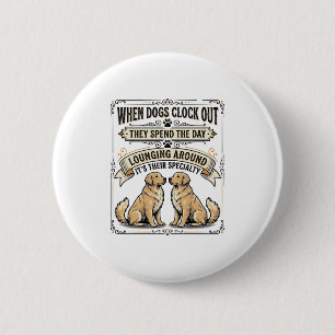 Macaron Rond 5 Cm Citation de chien drôle Gravure vintage Chiens par