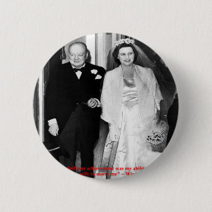 Macaron Rond 5 Cm Citation de Churchill & Famous Marriage