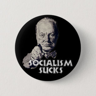 Macaron Rond 5 Cm Citation de Churchill : Le socialisme suce !