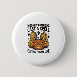 Macaron Rond 5 Cm Citation de citrouille d'Halloween Jack O Lantern
