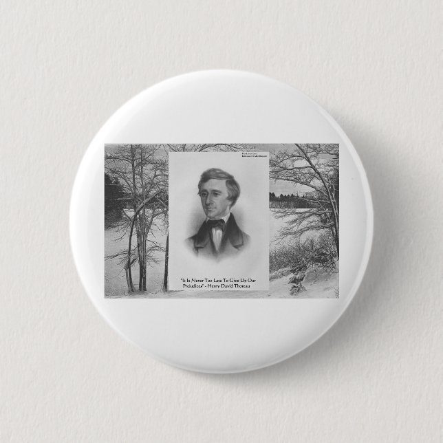 Macaron Rond 5 Cm Citation de Henry David Thoreau (Devant)