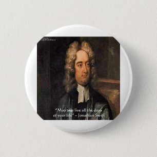 Macaron Rond 5 Cm Citation de Jonathan Swift Live Humour
