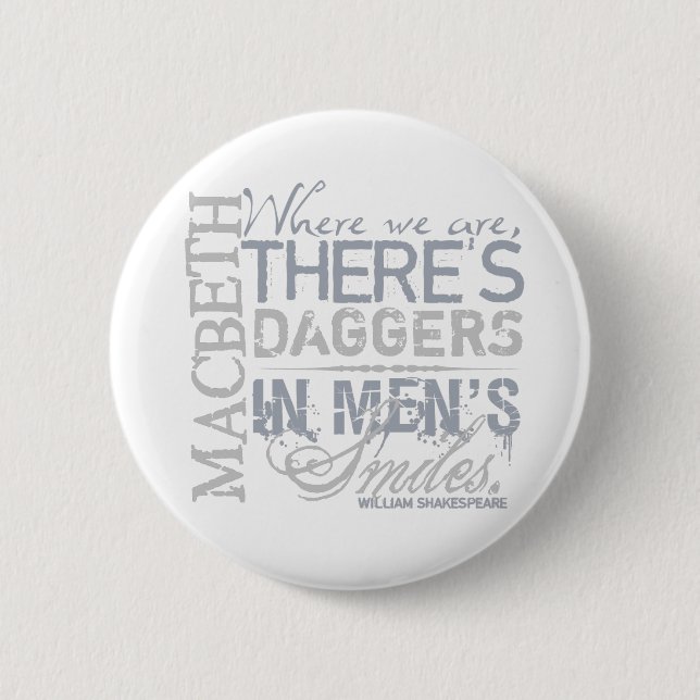 Macaron Rond 5 Cm Citation de Macbeth Daggers (Devant)