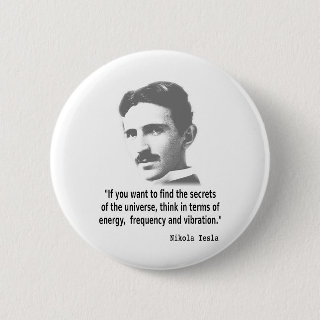 Macaron Rond 5 Cm Citation De Nikola Tesla (Devant)