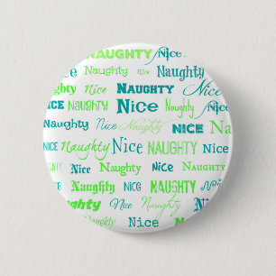 Macaron Rond 5 Cm Citation de Noël Fun Naughty ou Nice