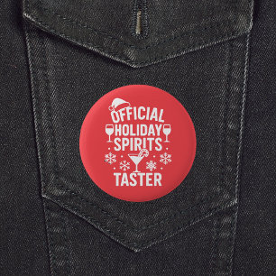 Macaron Rond 5 Cm Citation de Noël humoristique fête spiritueux roug