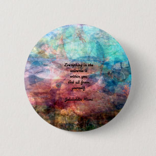 Macaron Rond 5 Cm Citation De Rumi Sur L'Énergie Et L'Univers