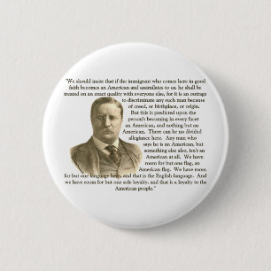 Macaron Rond 5 Cm Citation de Teddy Roosevelt