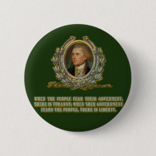 Macaron Rond 5 Cm Citation de Thomas Jefferson : Gouvernement et les