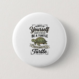 Macaron Rond 5 Cm Citation de Tortue Drôle Design de Gravure Vintage