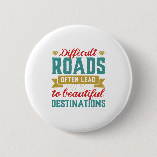 Macaron Rond 5 Cm Citation de vie Inspirationnelle vintage Routes di