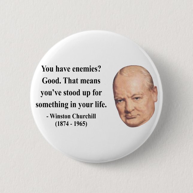 Macaron Rond 5 Cm Citation de Winston Churchill 3b (Devant)