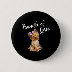 Macaron Rond 5 Cm Citation de Yorkie Chien Mignon