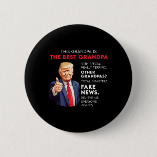 Macaron Rond 5 Cm Citation Drôle De Donald Trump Pour Grand-Père Con