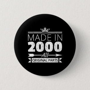 Macaron Rond 5 Cm Citation drôle vintage pour femmes nées en 2000