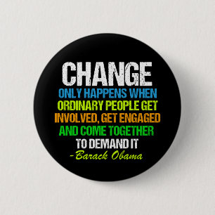 Macaron Rond 5 Cm Citation du discours inspiré d'Obama Changement po