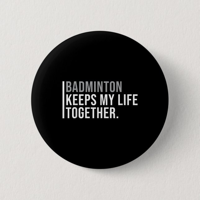Macaron Rond 5 Cm Citation du joueur de badminton de badminton (Devant)