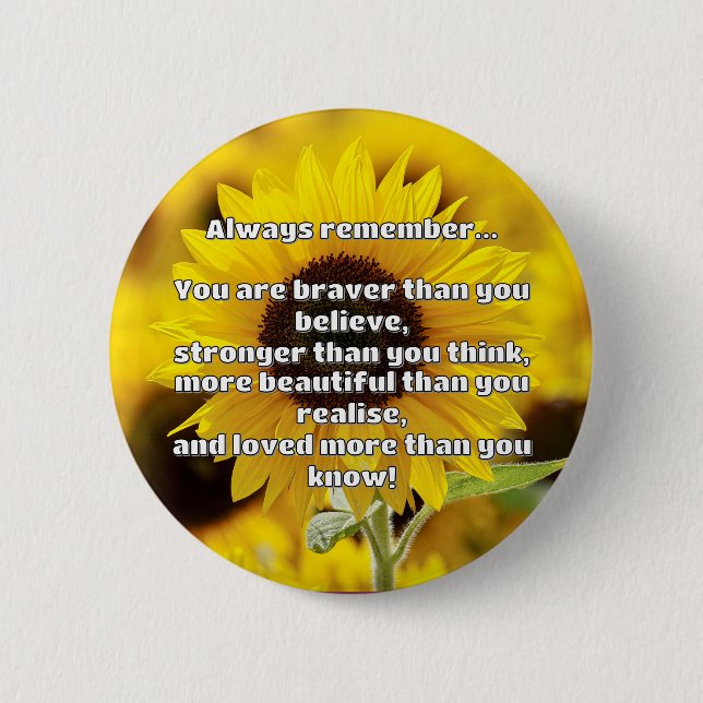 Macaron Rond 5 Cm Citation Empath Bravery Positive Encouragement (Devant)