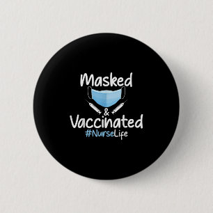 Macaron Rond 5 Cm Citation Graphique Funny Vaccinée Masquée N