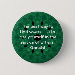 Macaron Rond 5 Cm Citation Inspirationnelle de Gandhi sur l'auto-ass