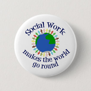 Macaron Rond 5 Cm Citation sur le travail social inspirationnel