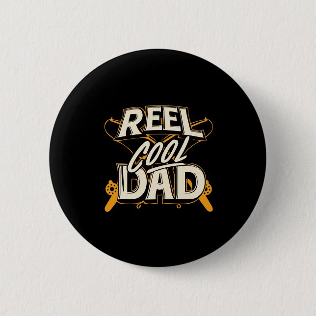Macaron Rond 5 Cm Citations grand-père | Papa Cool de pêche (Devant)