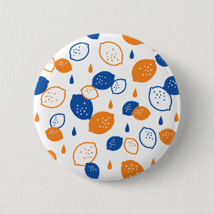 Macaron Rond 5 Cm Citron bleu et orange Motif Jouer sur le thème des