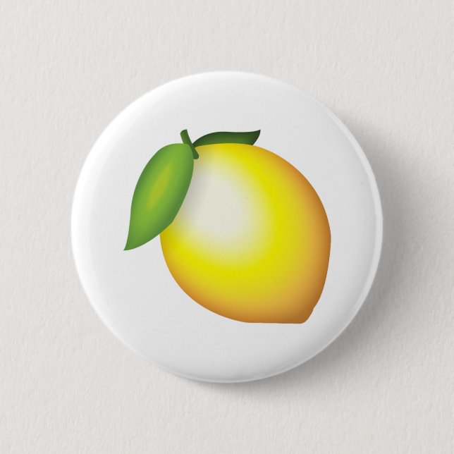 Macaron Rond 5 Cm Citron - Emoji (Devant)