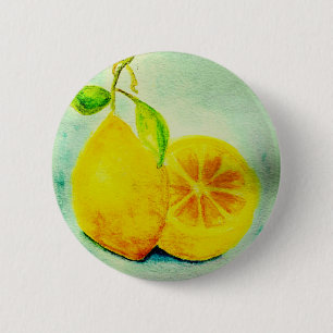 Macaron Rond 5 Cm Citrons de style vintage