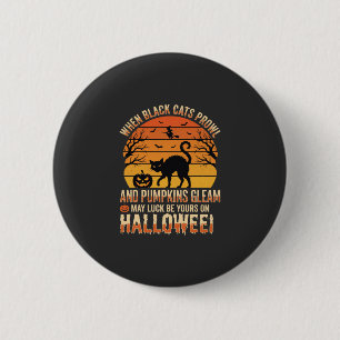 Macaron Rond 5 Cm Citrouille Chat Noir Halloween Dessin Vectoriel