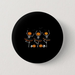 Macaron Rond 5 Cm Citrouille de ballet squelette dansant Halloween e