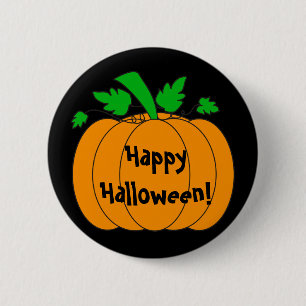 Macaron Rond 5 Cm Citrouille de Halloween - bouton