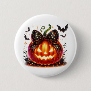 Macaron Rond 5 Cm Citrouille d'Halloween