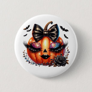 Macaron Rond 5 Cm Citrouille d'Halloween