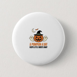 Macaron Rond 5 Cm Citrouille d'Halloween Fantôme Drôle Citation Vint