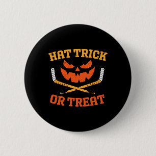 Macaron Rond 5 Cm Citrouille drôle de hockey sur glace Halloween Hom