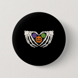 Macaron Rond 5 Cm Citrouille drôle d'Halloween Squelette Mains Amour
