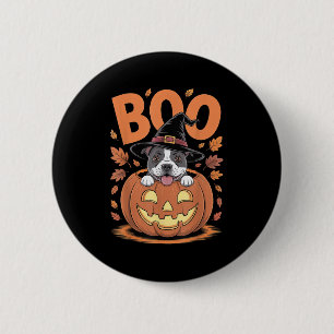 Macaron Rond 5 Cm Citrouille du costume de Staffy Halloween Stafford