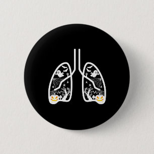 Macaron Rond 5 Cm Citrouille Fantôme pulmonaire rétro-thérapeutique