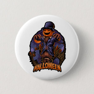 Macaron Rond 5 Cm citrouille homme halloween t-shirt halloween hallo