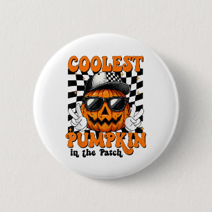Macaron Rond 5 Cm Citrouille le plus froid dans le Patch Chemise Hal